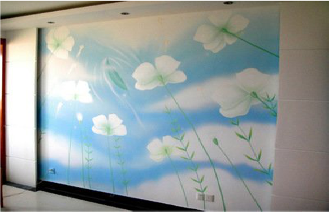 资兴画墙绘怎么画好白云的蓬松感?