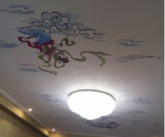 资兴如何快速绘制天花板上的手绘墙？